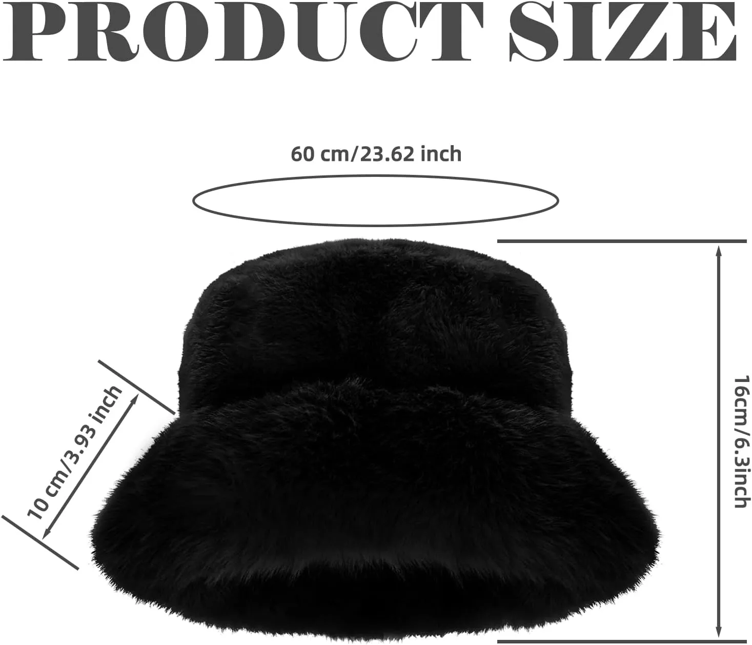 Winter Soft Faux Fur Plush Bucket Hat, Lovely Fuzzy Fisherman Cap, Fashion Outdoor Thick Warm Sun Cap for Women
