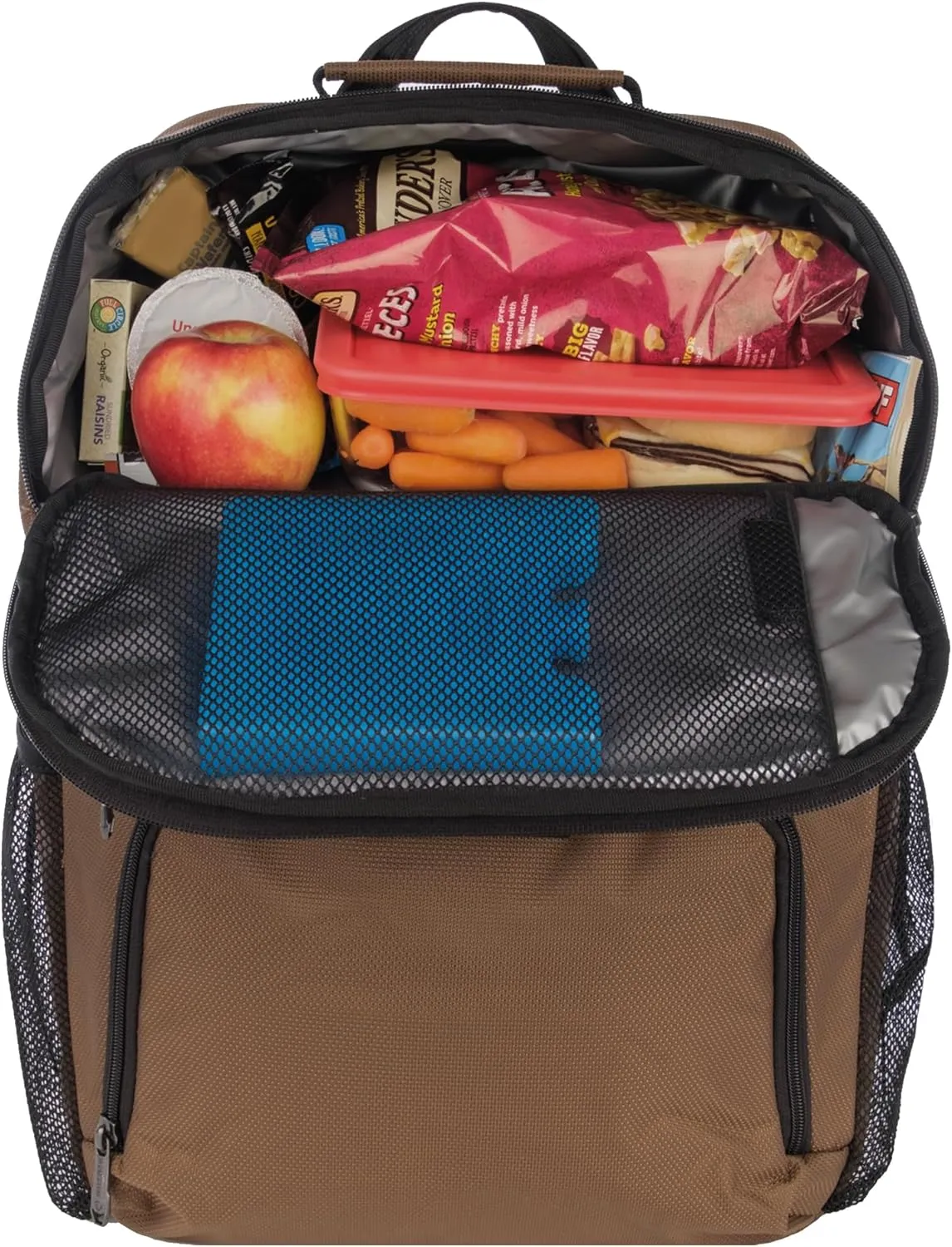 Wolverine 36 Can Cooler Backpack with Durable Nailhead Nylon, Dual Compartment Cooler & Dry Storage, Padded Mesh Back Panel, & Exterior Water Bottle Pockets