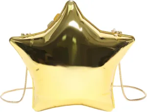 Women Acrylic Clutch Purse Star Shape Handbag Unique Evening Bag Chain Crossbody Bag for Formal Party Wedding
