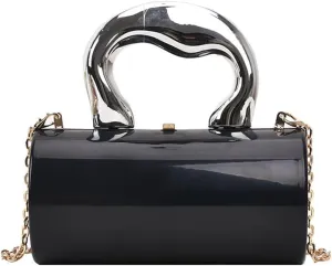 Women Acrylic Evening Barrel-Shaped Purse, Acrylic Clutch Handbag for Wedding Cocktail Party 2024