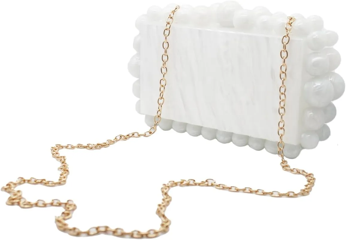 Women Acrylic Evening Clutch Box Purse Marble Handbag for Wedding Cocktail Party Banquet