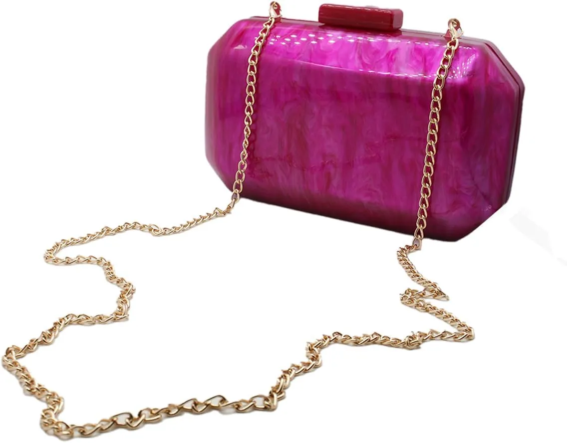 Women Acrylic Marble Handbag Shoulder Bag for Formal, Wedding, Party