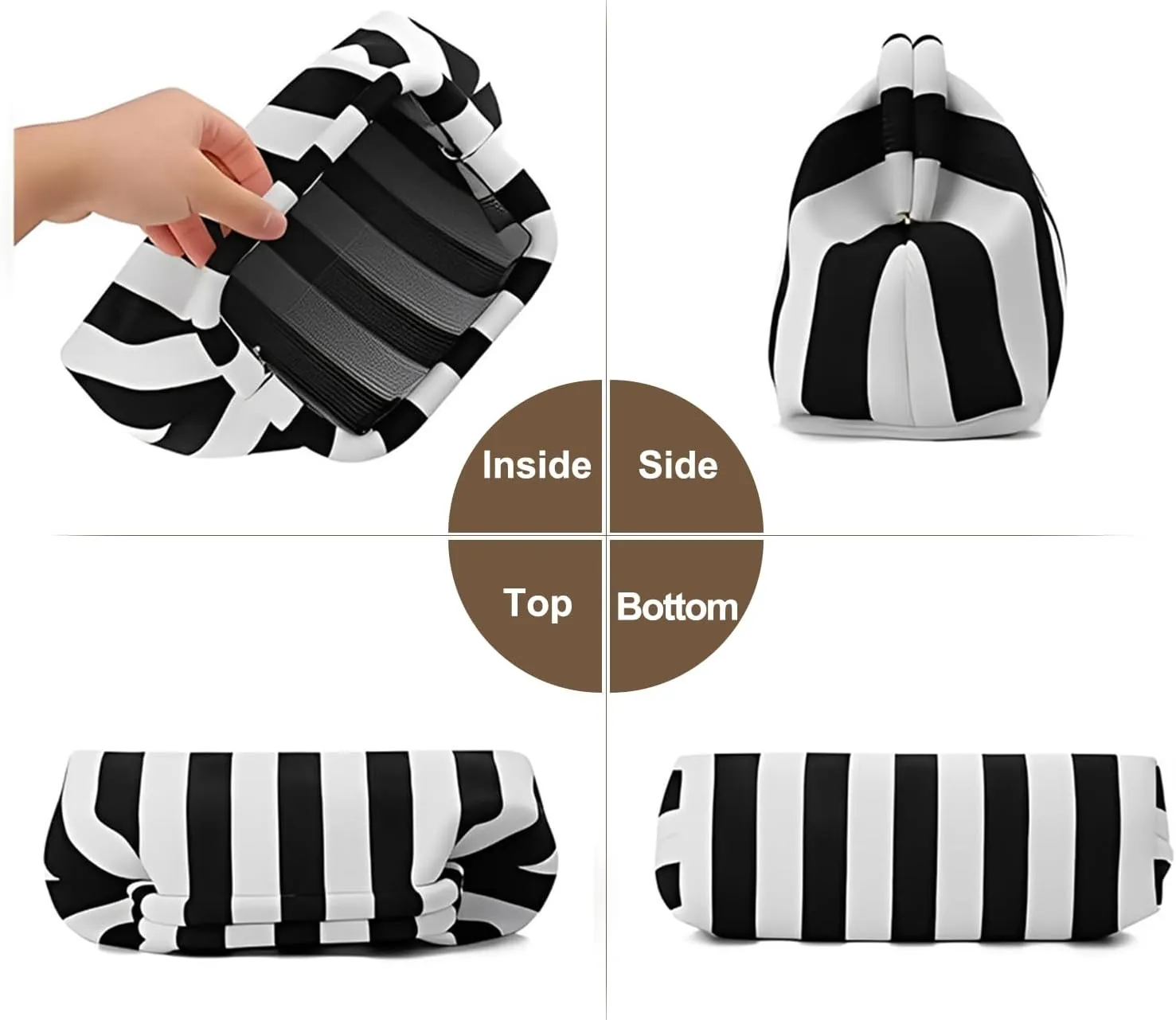 Women Colorblock Dumpling Clutch - Contrast Color Knitting Casual Summer Beach Bag