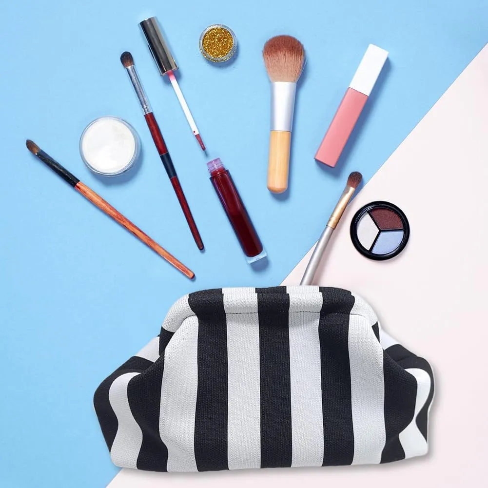 Women Colorblock Dumpling Clutch - Contrast Color Knitting Casual Summer Beach Bag