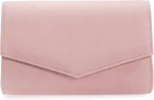 Women Evening Bag Dressy Clutch Handbag Faux Suede Purse for Wedding