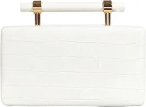 Women Faux Leather Evening Bag Stylish Gripe Clutch Handbag PU Shoulder Crossbody Bag for Party Formal Casual