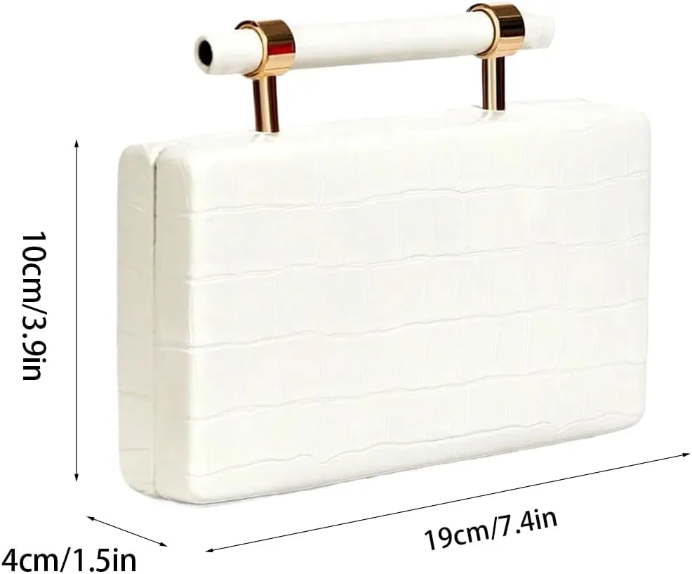 Women Faux Leather Evening Bag Stylish Gripe Clutch Handbag PU Shoulder Crossbody Bag for Party Formal Casual