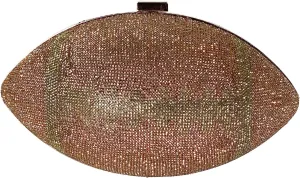 Women Football Shape Rhinestone Evening Clutch Purse Bling Glitter Wedding Party Handbags