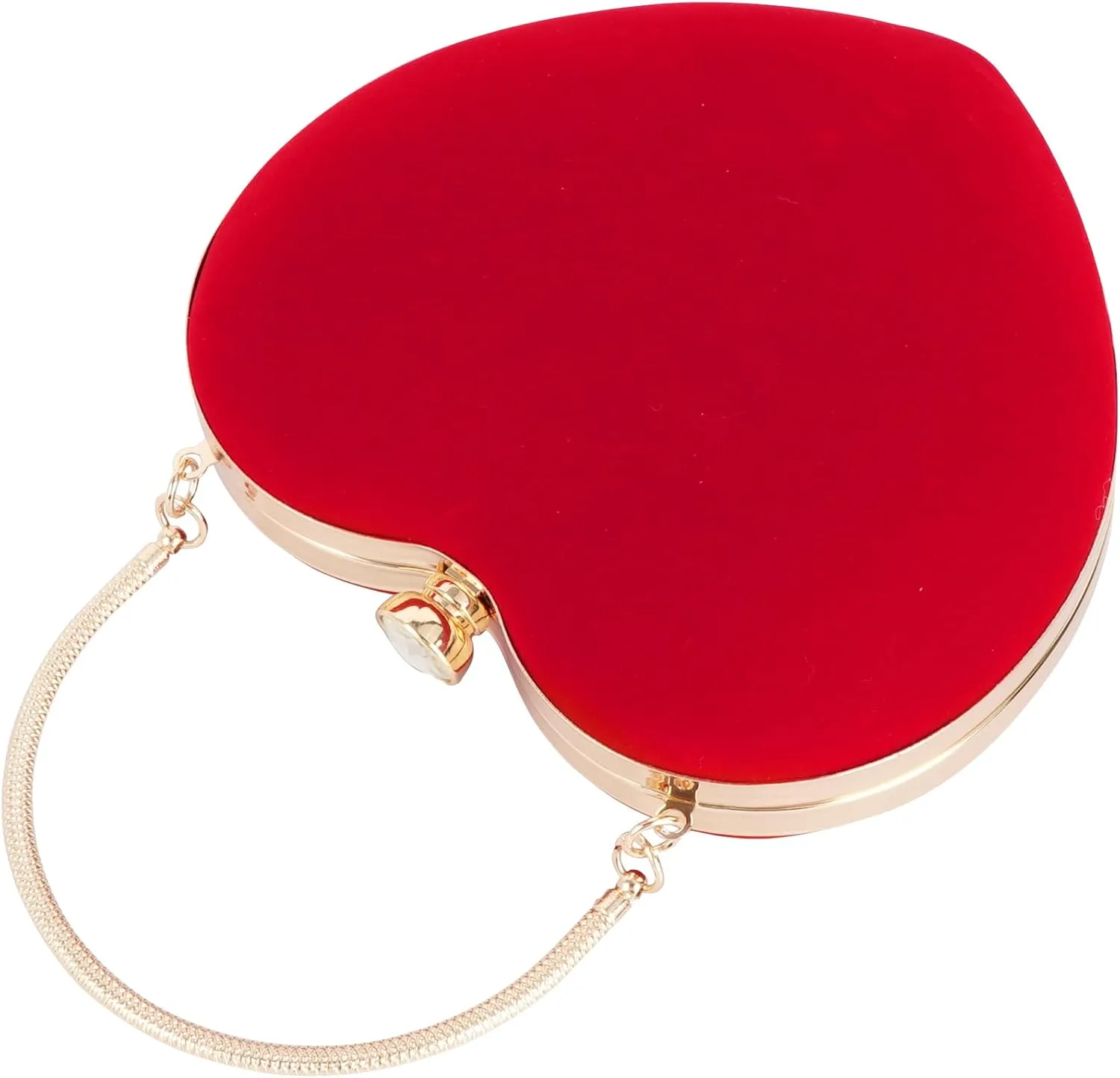 Women Heart Shaped Clutch Handbag Wedding Party Evening Bag Mini Chain Purse Cocktail Prom Tote Shoulder Bag