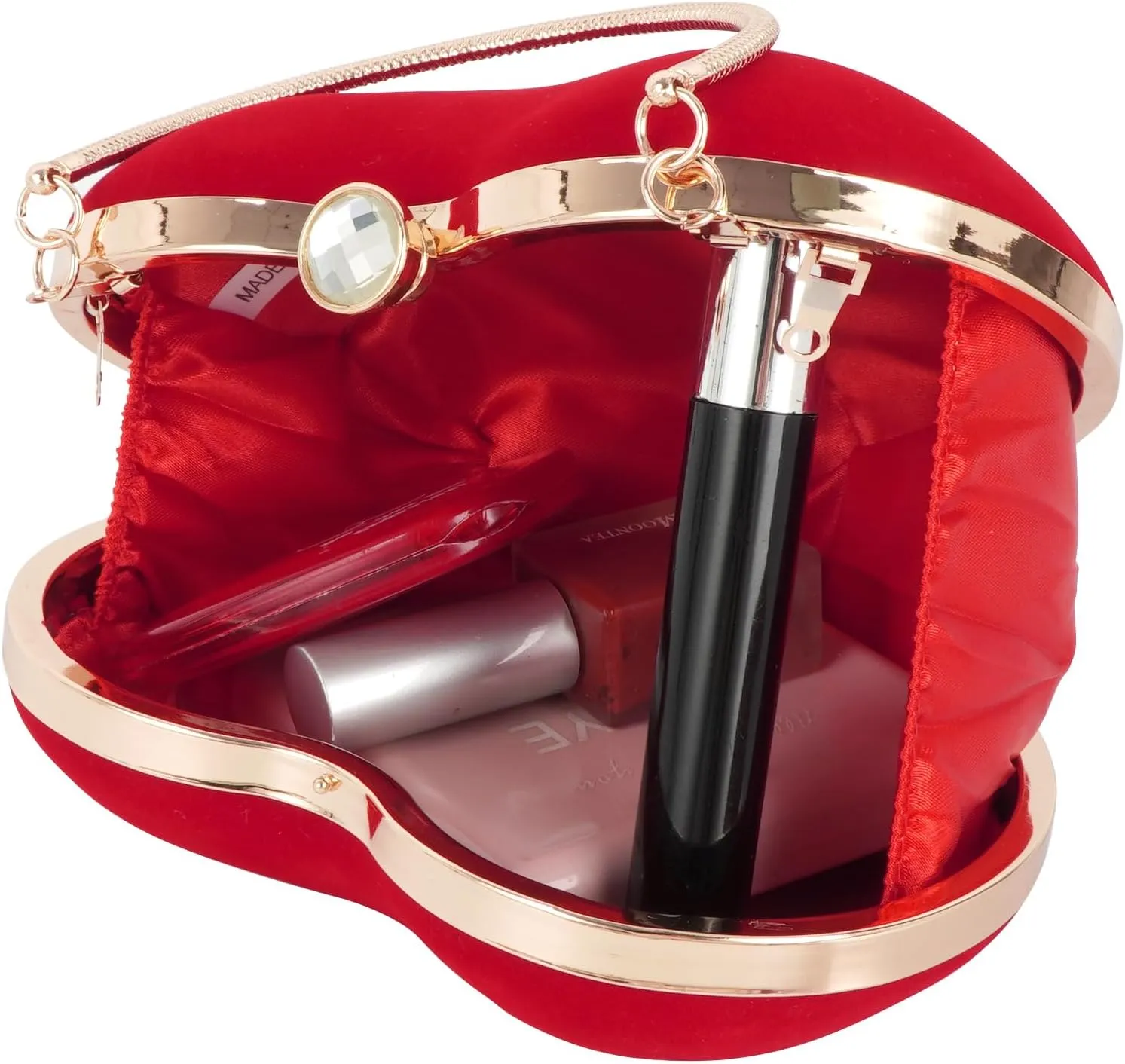 Women Heart Shaped Clutch Handbag Wedding Party Evening Bag Mini Chain Purse Cocktail Prom Tote Shoulder Bag
