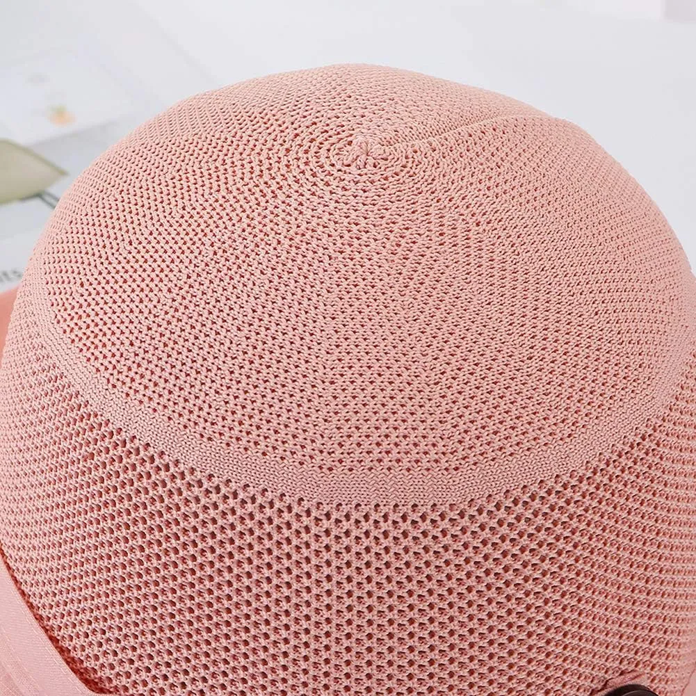 Women Mesh Sun Hats Summer Beach UV Protection UPF Packable Wide Brim Chin Strap