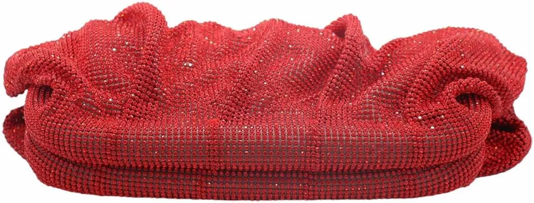 Women Rhinestone Clutch Purse Diamond Evening Bag Chain Handbag Ladies Dumpling Bag Wedding Party Purse