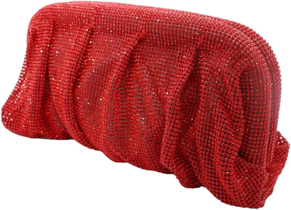 Women Rhinestone Clutch Purse Diamond Evening Bag Chain Handbag Ladies Dumpling Bag Wedding Party Purse