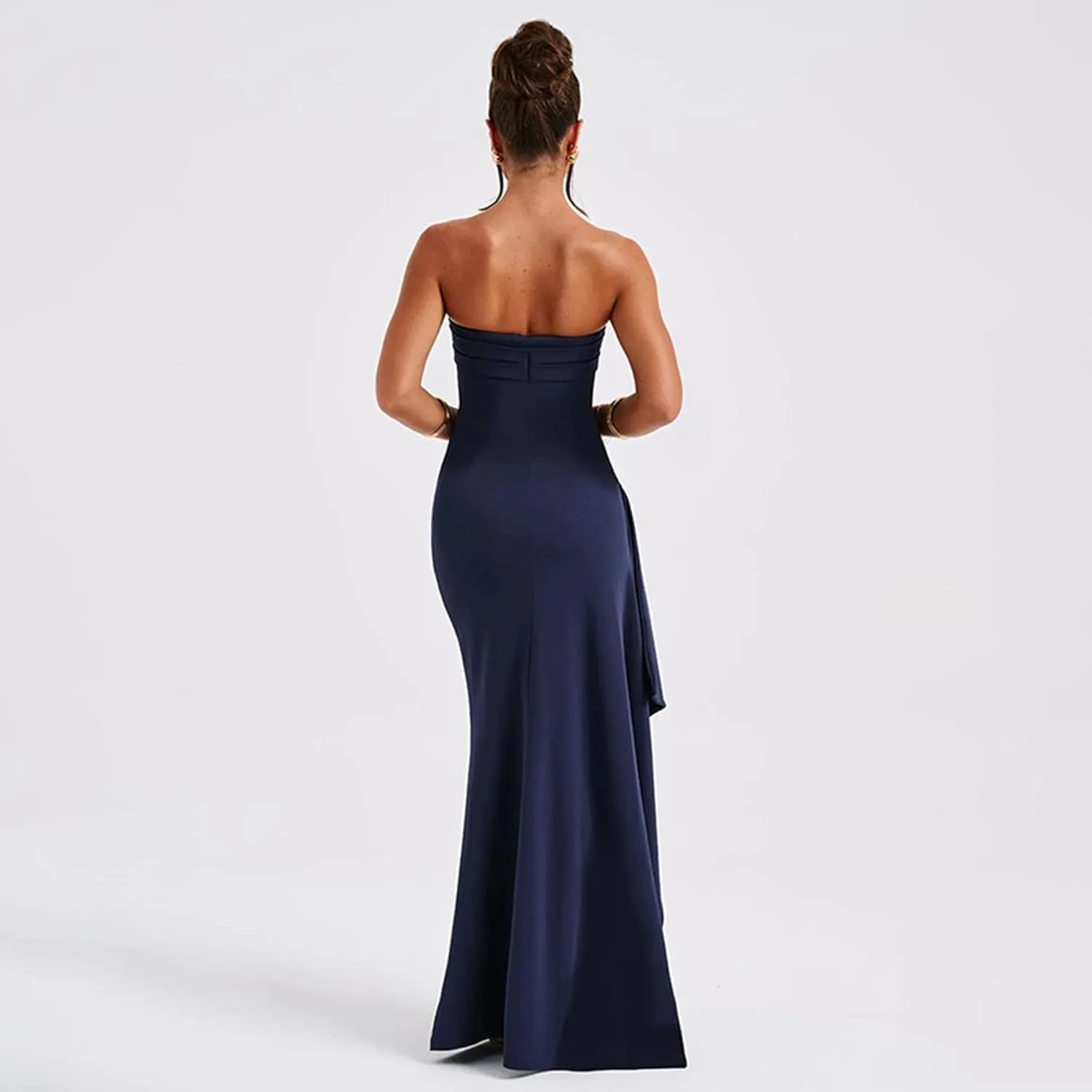 Women Summer Maxi Dress Sexy Strapless Bodycon Off Shoulder Backless High Split Formal Evening Long Dress