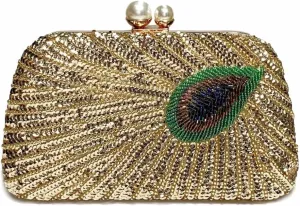 Women Vintage Beaded Sequin Clutch Purse Sparkly 1920s Peacock Evening Bag Luxury Wedding Bridal Purse
