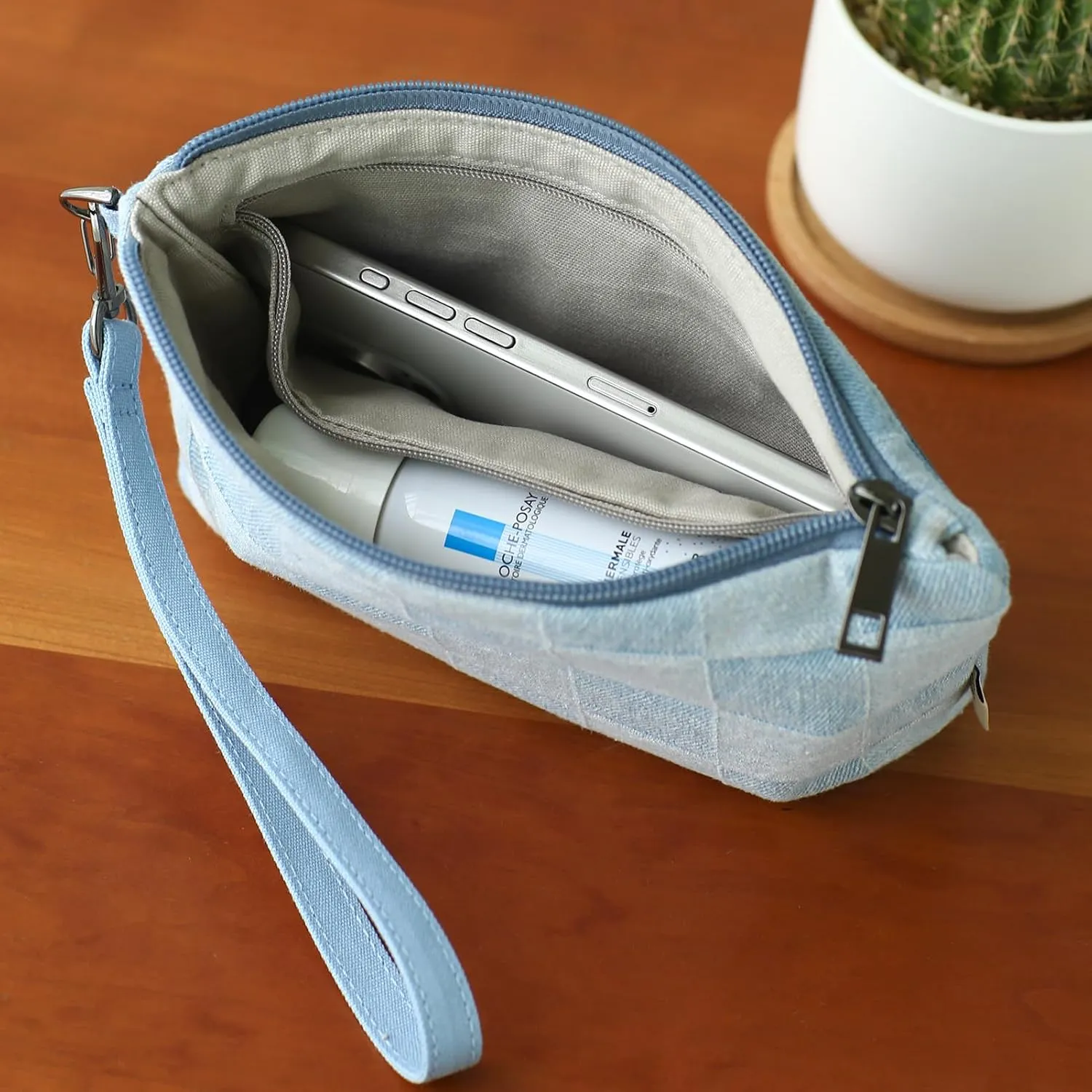 Women Zipper Wristlet Wallet with Coin Pocket