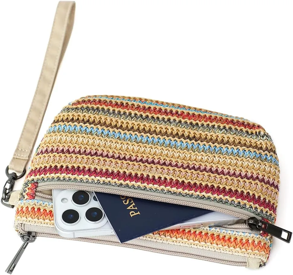 Women Zipper Wristlet Wallet with Coin Pocket