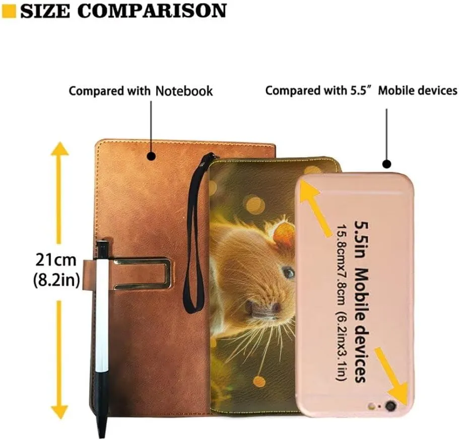 Womens Brown Hamster Walllet Bifold Multi Card Case Wallet Wristlet with Zipper Pocket