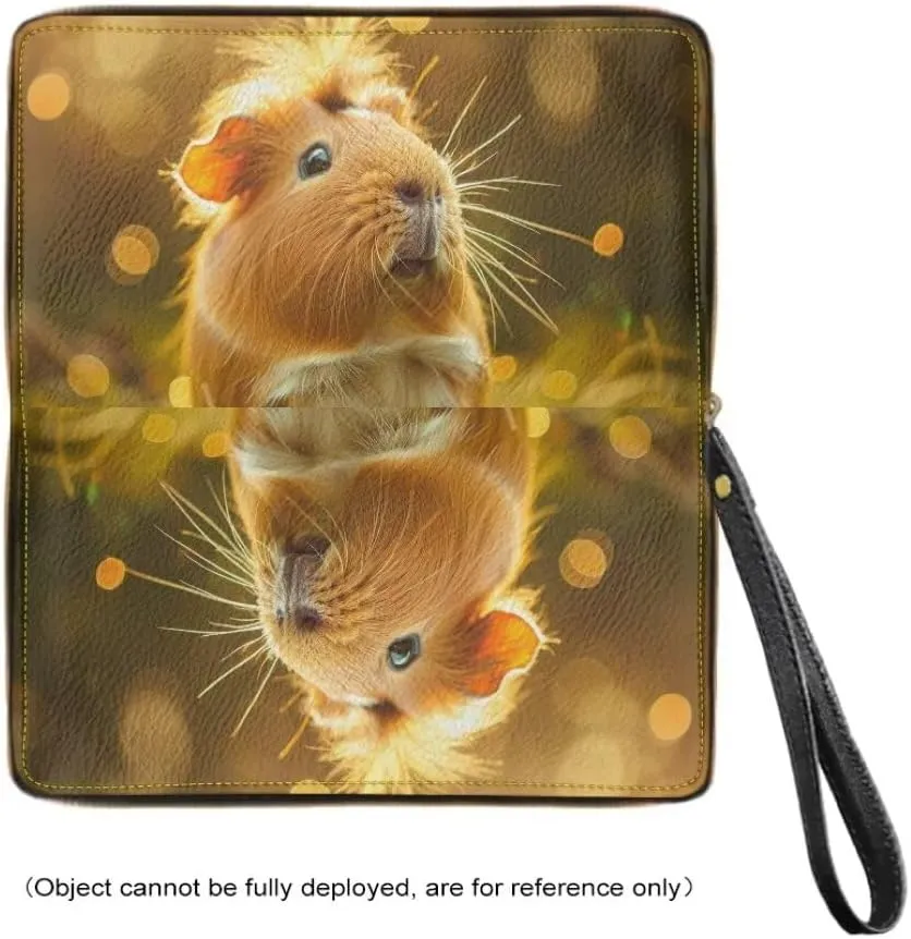 Womens Brown Hamster Walllet Bifold Multi Card Case Wallet Wristlet with Zipper Pocket