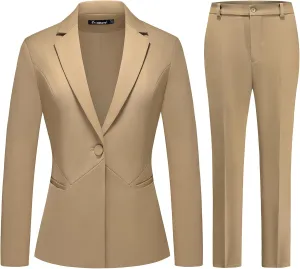 Women's Business Suits for Work Professional 2 Piece Slim Fit Outfits for Women