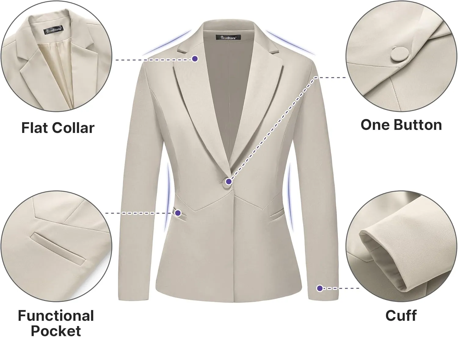 Women's Business Suits for Work Professional 2 Piece Slim Fit Outfits for Women
