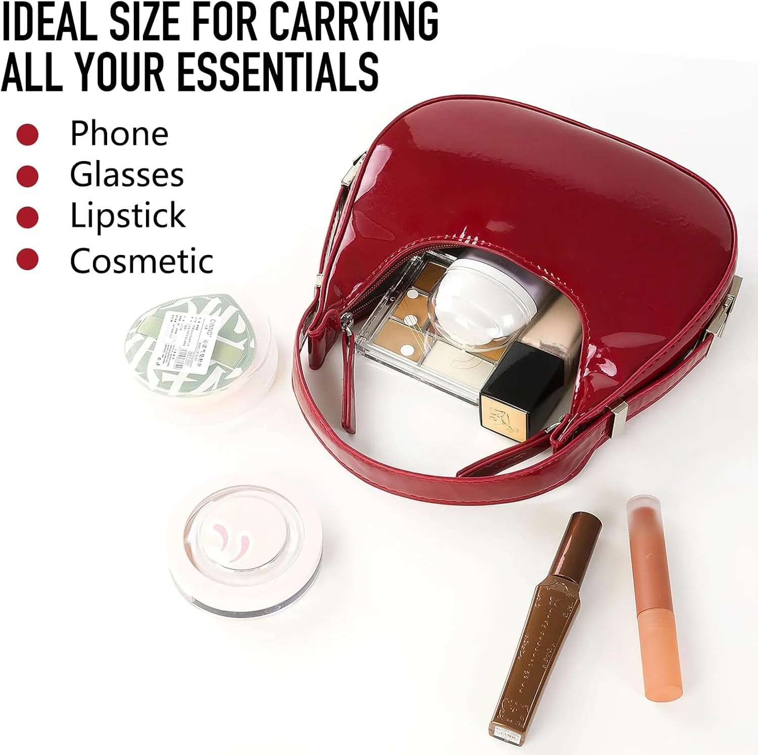 Women's Crescent Shoulder Bags - Small Red Purse Y2k Top Handle Hobo Shoulder Underarm Handbags Clutch bag
