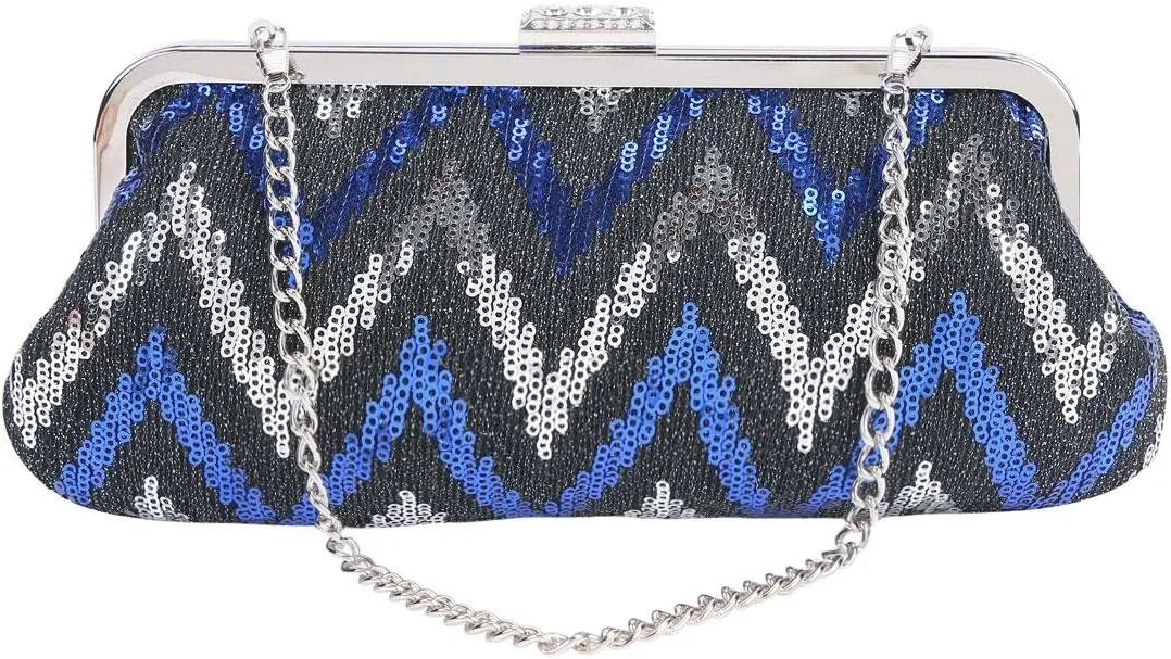 Womens Dazzling Paillette Clutch Evening Bag