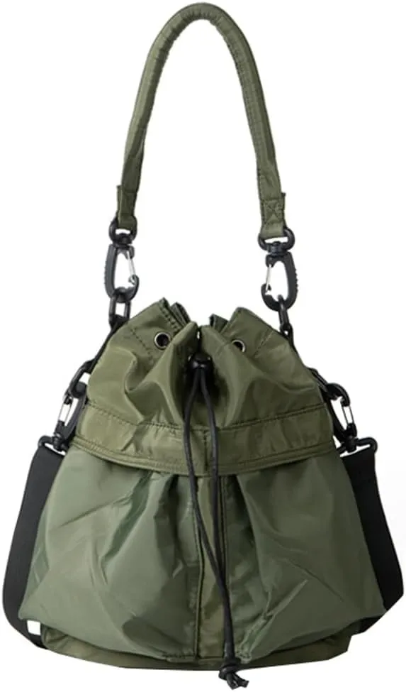 Women’s Drawstring Bucket Bag Nylon Crossbody Bag Tote Handbags Casual Hobo Shoulder Purse