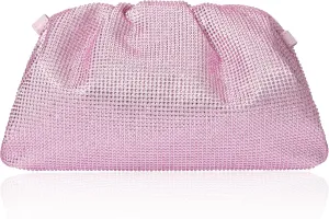 Womens Dumpling Crossbody Bag Handmade Leather Evening Clutch Bling Full Glitter Handbag Cloud Purse