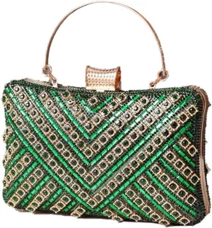 Women's Evening Bag Rhinestone Clutch Bag Bridal Wedding Purse Bling Crystal Shoulder Bag with Detachable Chain