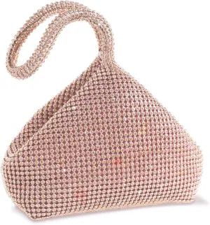 Women's Evening Bag- Upgraded Larger Size Full Rhinestones Bling Wrist Clutch Purse for Party Wedding Date Night