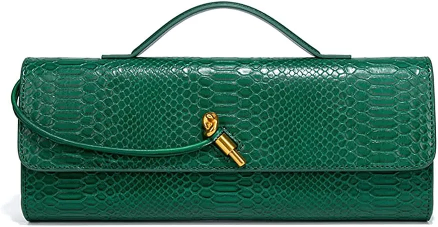 Womens Fashion Leather Clutch Bag Crocodile Print Evening Handbag Crossbody Tote Bag