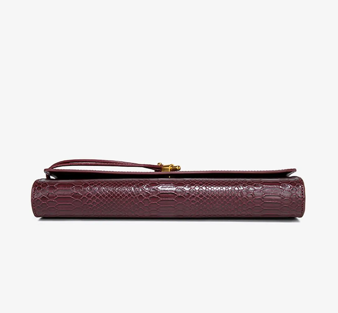 Womens Fashion Leather Clutch Bag Crocodile Print Evening Handbag Crossbody Tote Bag