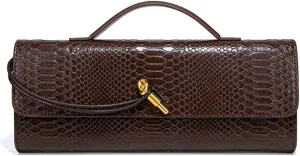 Womens Fashion Leather Clutch Bag Crocodile Print Evening Handbag Crossbody Tote Bag