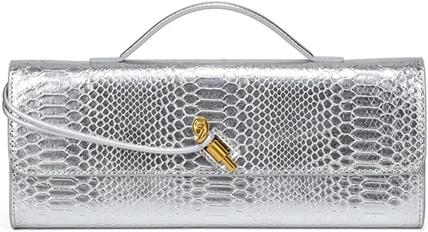 Womens Fashion Leather Clutch Bag Crocodile Print Evening Handbag Crossbody Tote Bag