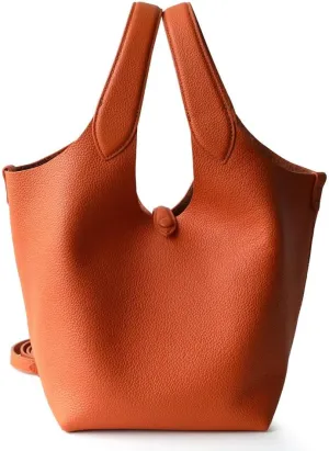 Women's Leather Large Capacity Handbag Color-blocking Shoulder Crossbody Bucket Bag Clutch Commuting Versatile Chic Hobo
