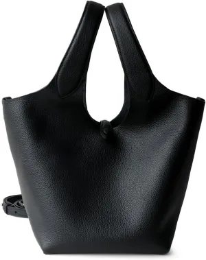 Women's Leather Large Capacity Handbag Color-blocking Shoulder Crossbody Bucket Bag Clutch Commuting Versatile Chic Hobo