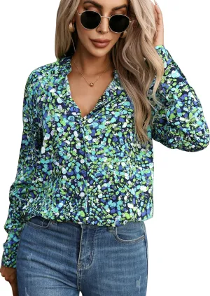 Womens Long Sleeve Button Down Shirts Dressy Casual Tops Work Blouses