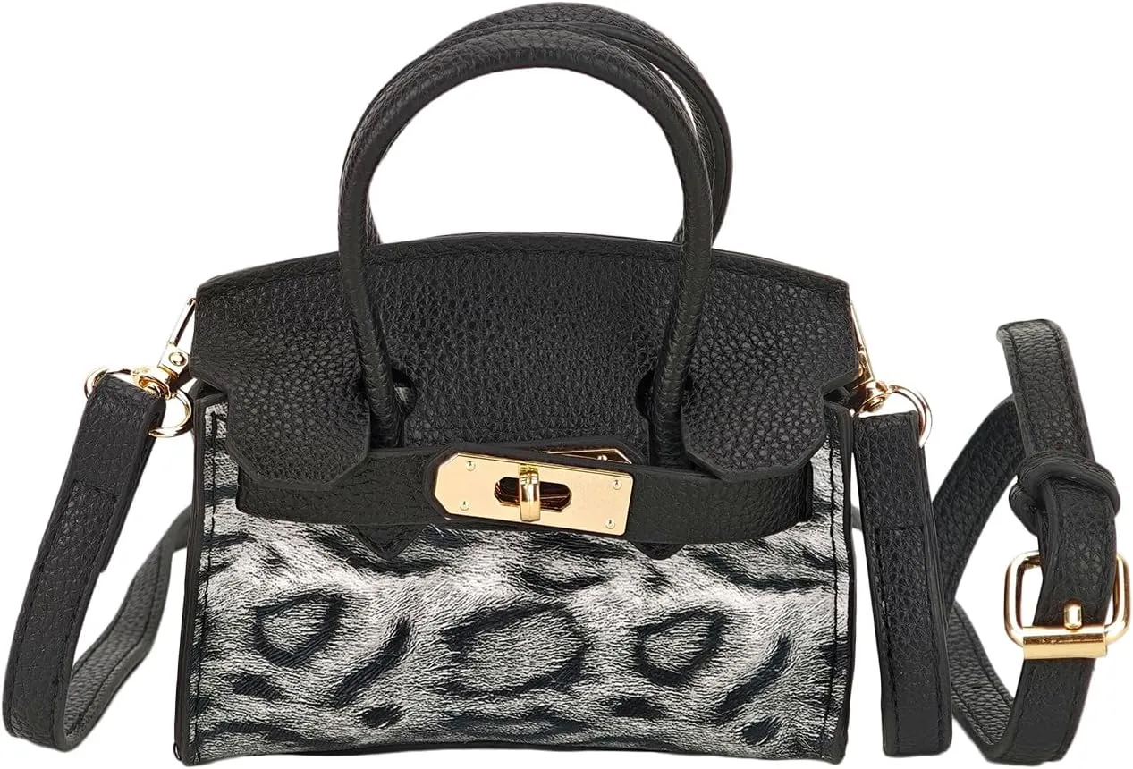 Women's Mini Leopard Print Bags Clutch Purse Saddle Bag Crossbody Shoulder Handbags