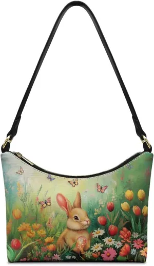 Women's PU Leather Underarm Bag Zipper Shoulder Tote Casual Handbags Lady Crescent Clutch Top Handle Purse Holiday