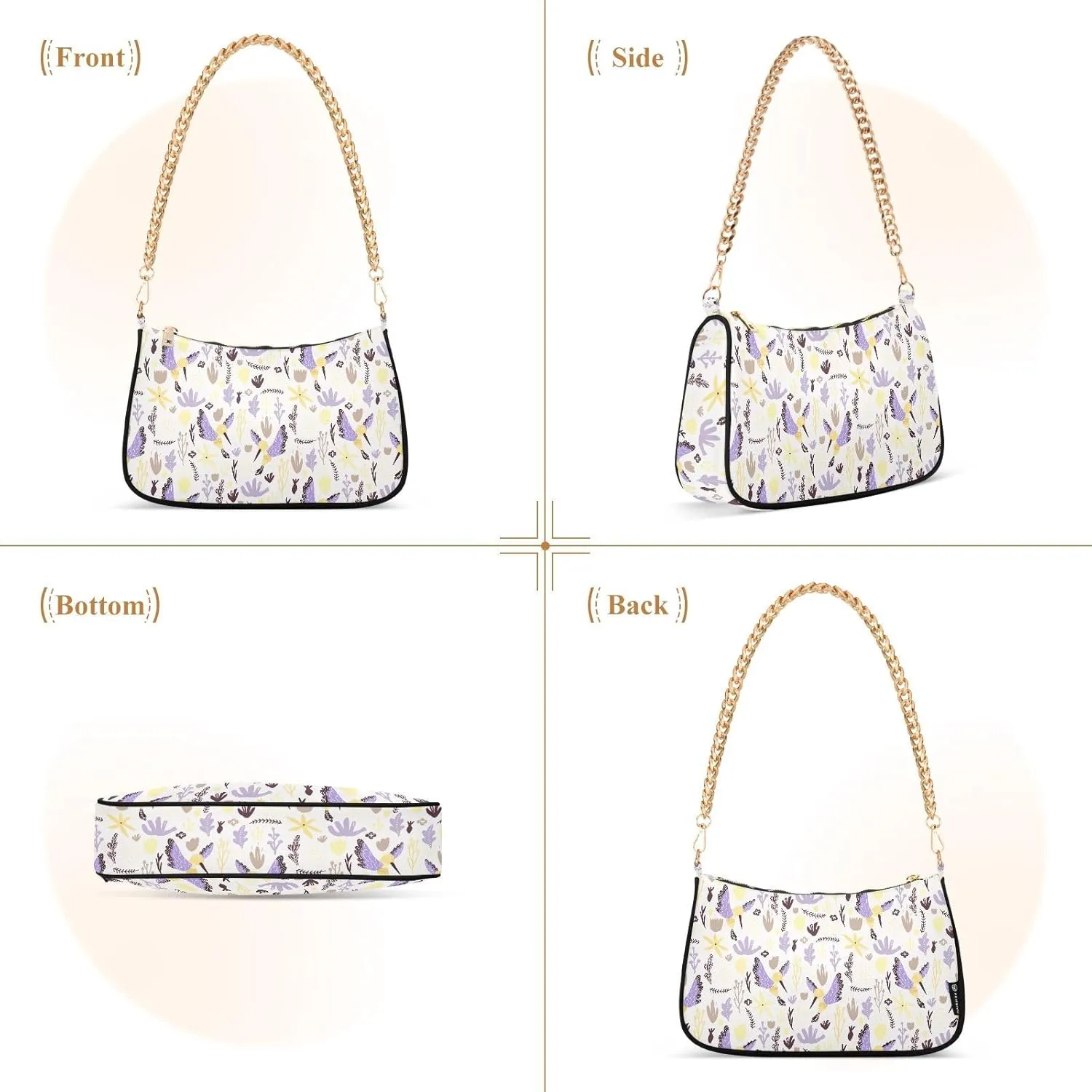 Women's Shoulder Handbags Chain Shoulder Brace for Women Bag Animal Print Ladies Vacation Handbags Tote Purse,Multi1