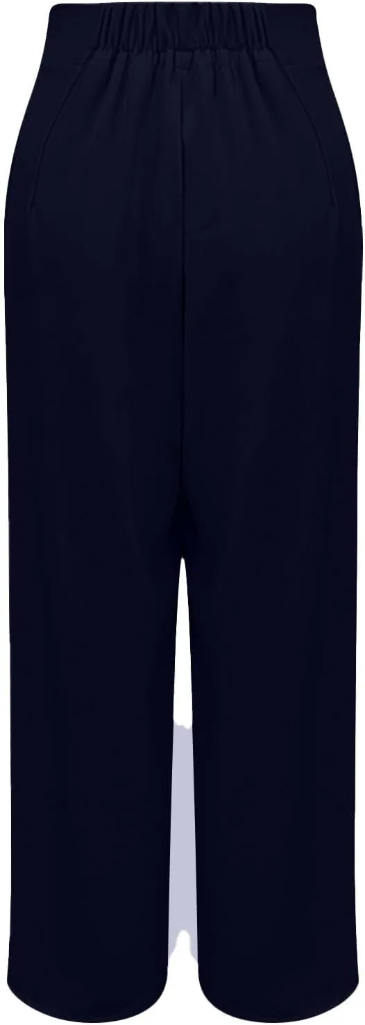 Work Pants Women High Waisted Stretch Wide Leg Dress Slacks Business Casual Suit Trousers Tummy Control Office Bottom