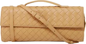 Woven Clutch Purse for Women Designer Shoulder Handbag Leather Crossbody Evening Bag with Detachable Chain