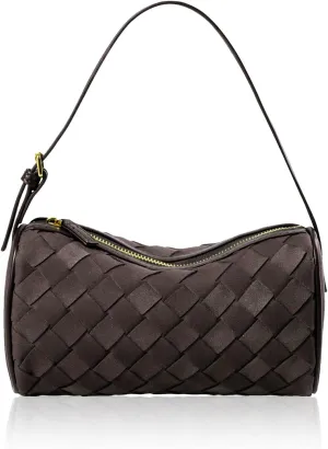 Woven Leather Bag, Evening Bag Clutch Purses for Women, Leather Top-handle Shoulder Bags, Small Woven Handbag