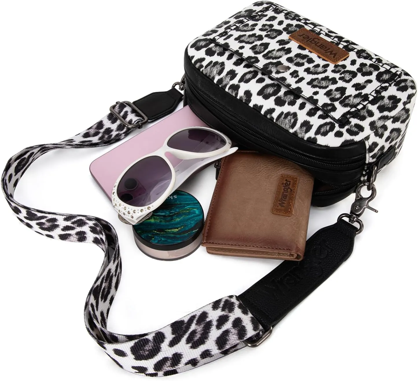 Wrangler Crossbody Purses for Women Trendy Camera Snapshot Bag with Wide Strap