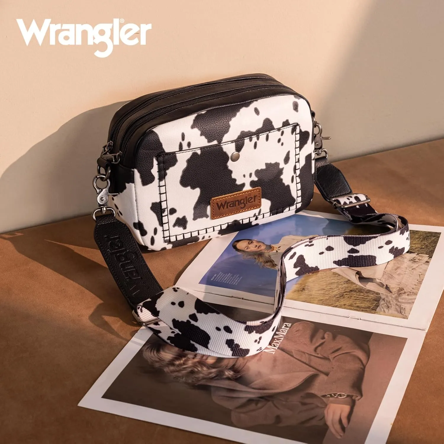 Wrangler Crossbody Purses for Women Trendy Camera Snapshot Bag with Wide Strap