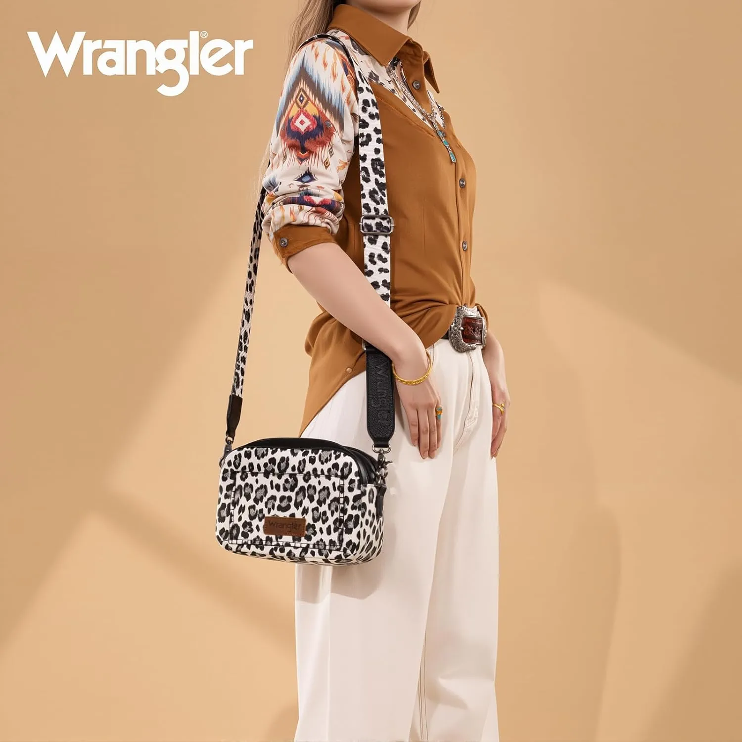 Wrangler Crossbody Purses for Women Trendy Camera Snapshot Bag with Wide Strap