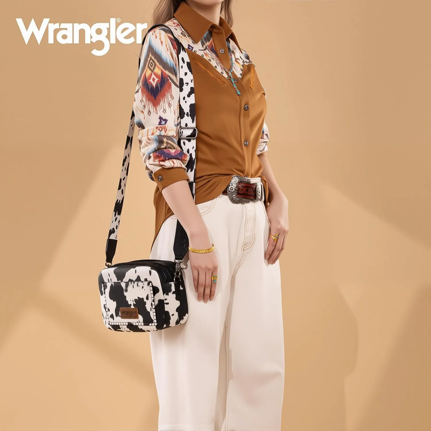 Wrangler Crossbody Purses for Women Trendy Camera Snapshot Bag with Wide Strap