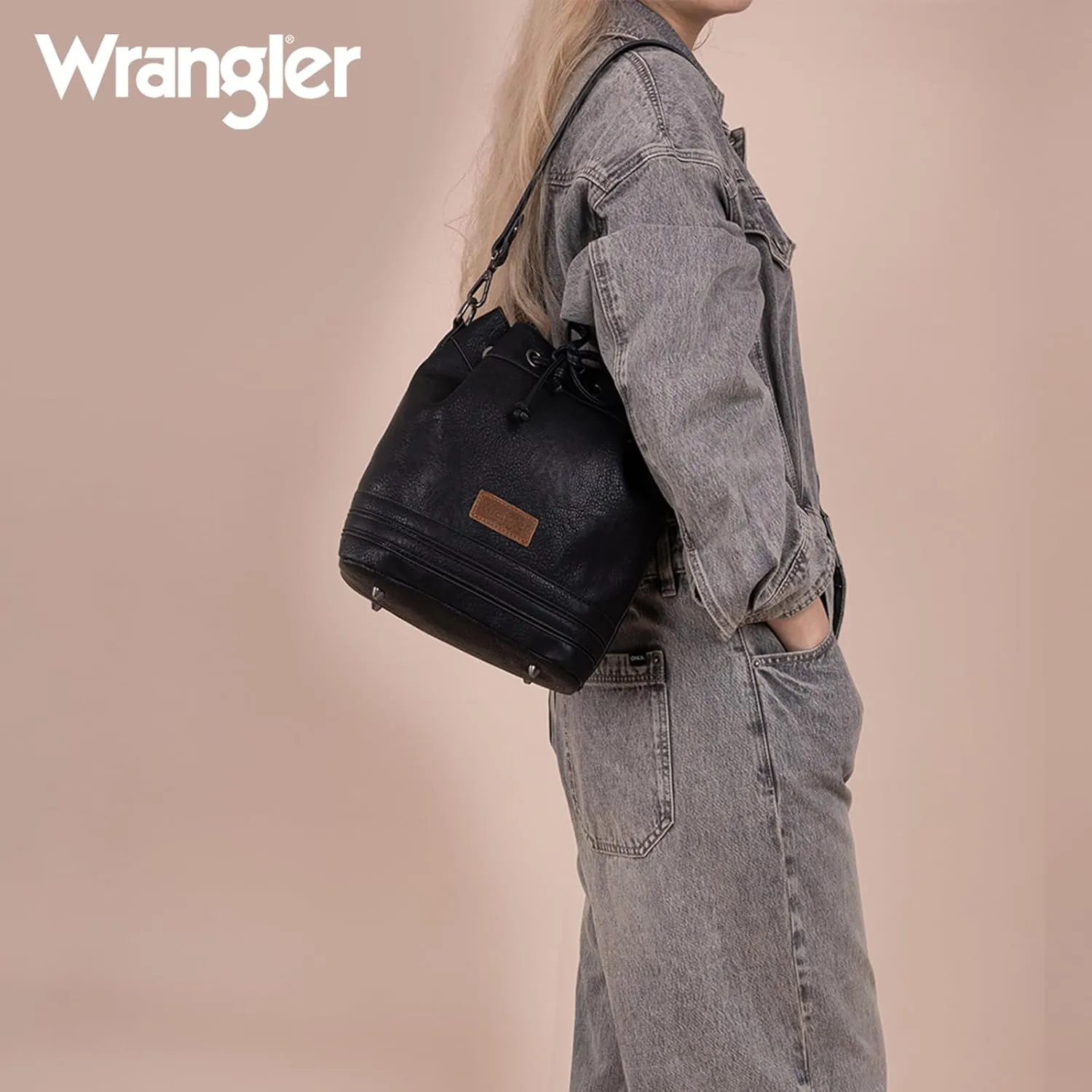 Wrangler Hobo Bags for Women Designer Bucket Purses Western Shoulder Handbags