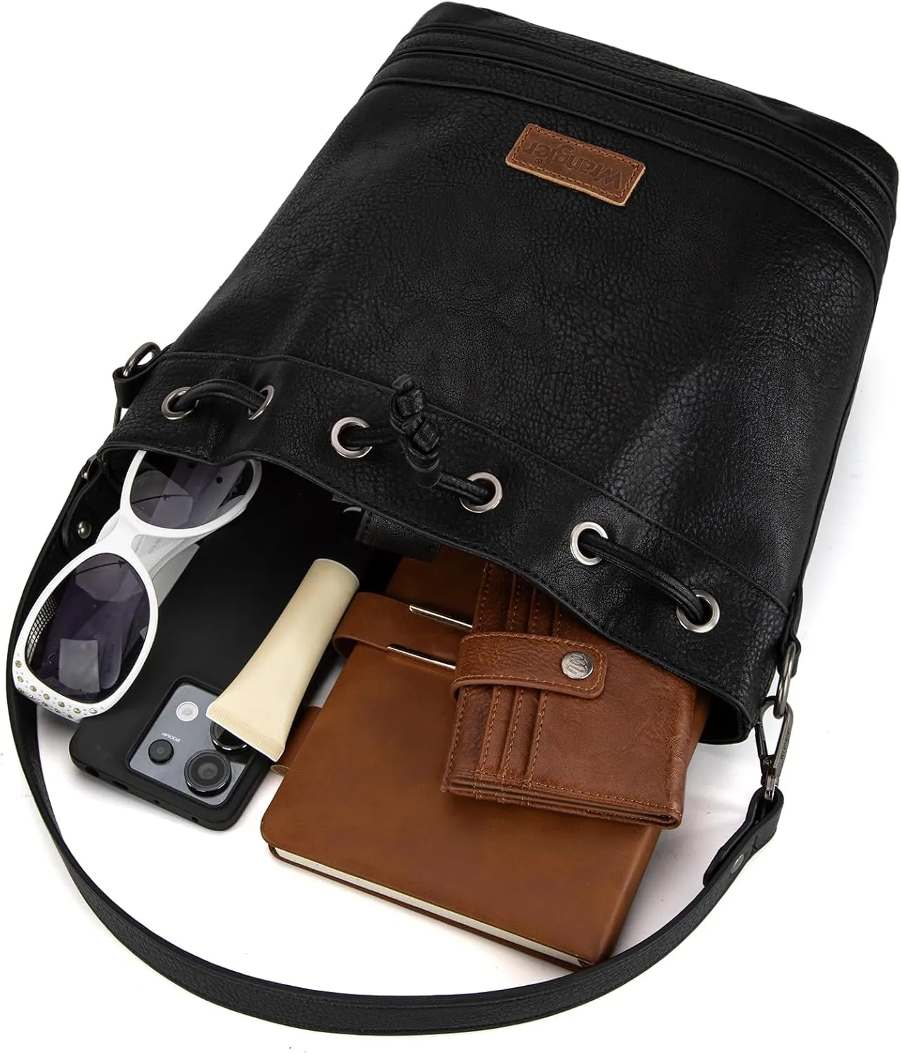 Wrangler Hobo Bags for Women Designer Bucket Purses Western Shoulder Handbags